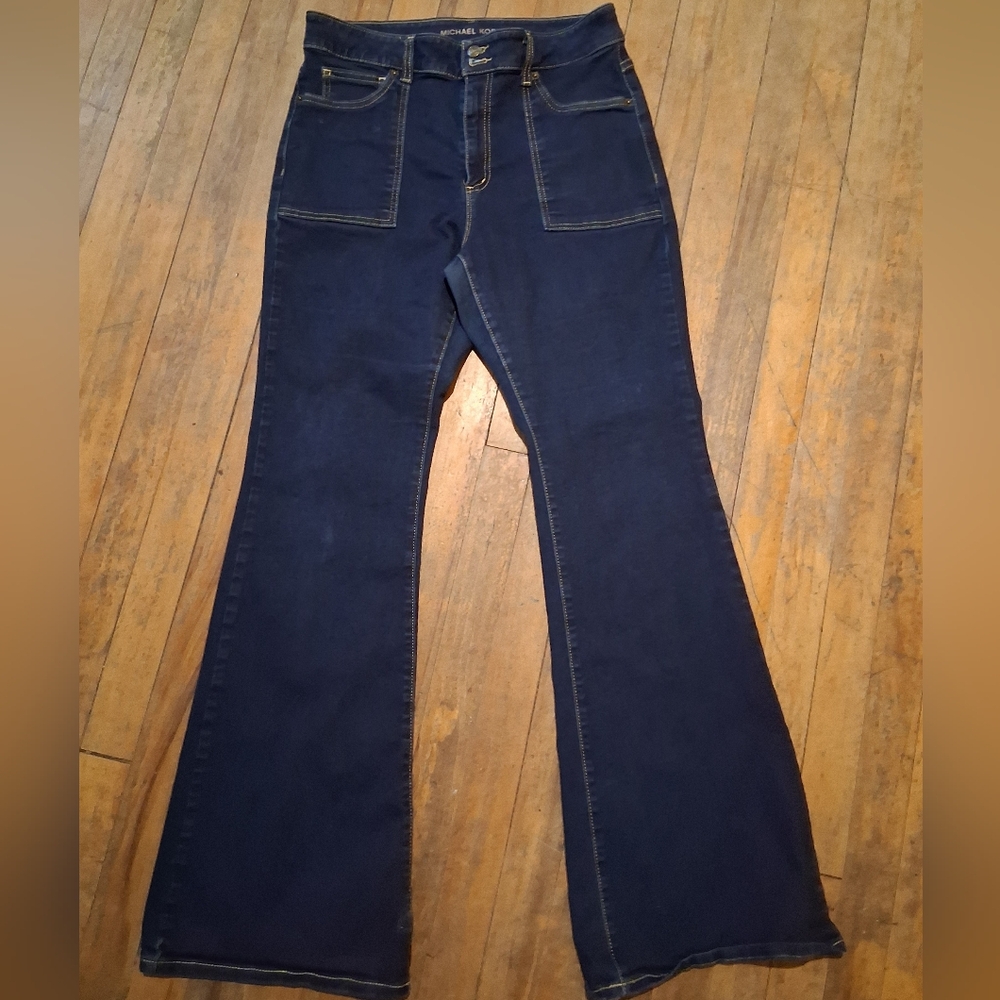 Michael Kors Women's Dark Blue Flare Jeans